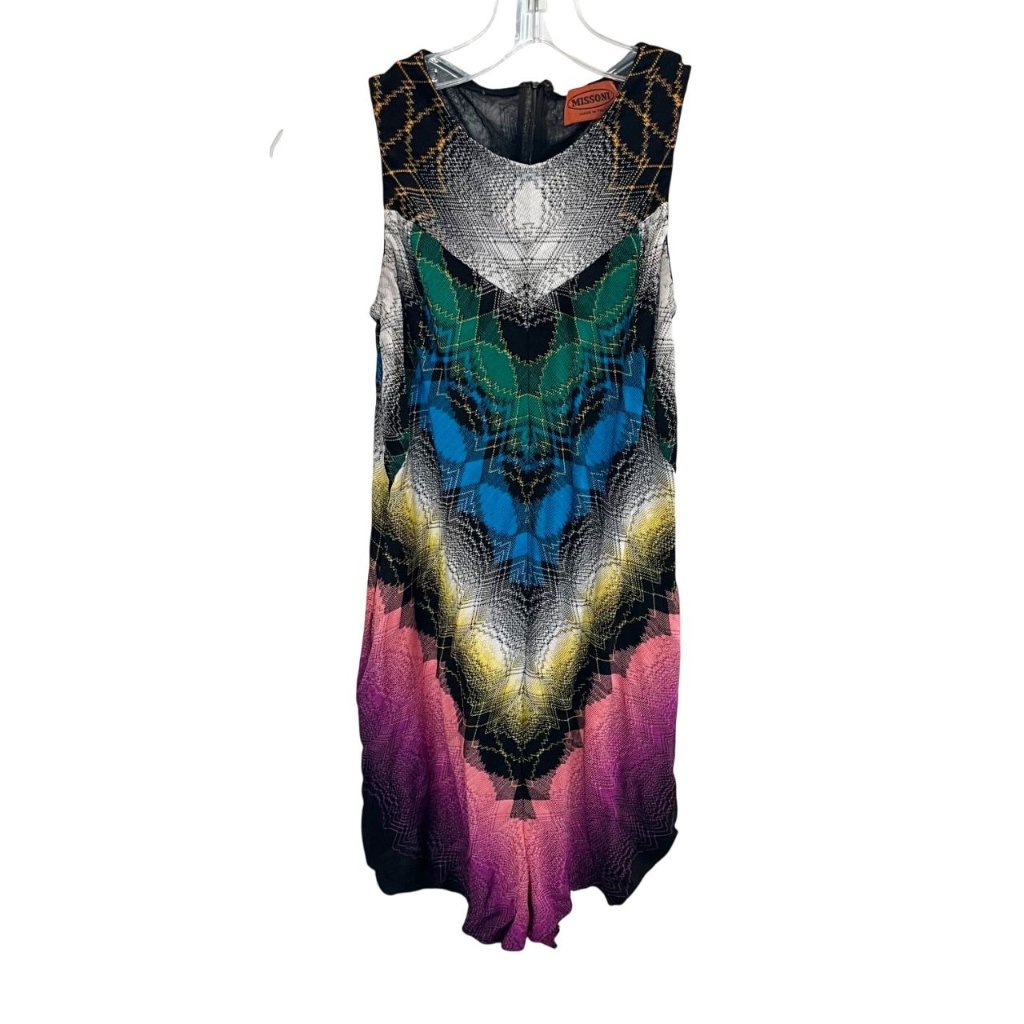 Missoni Multicolor Chevron Romper Short Sleeveless Artsy Y2k - Size 40, Us 4